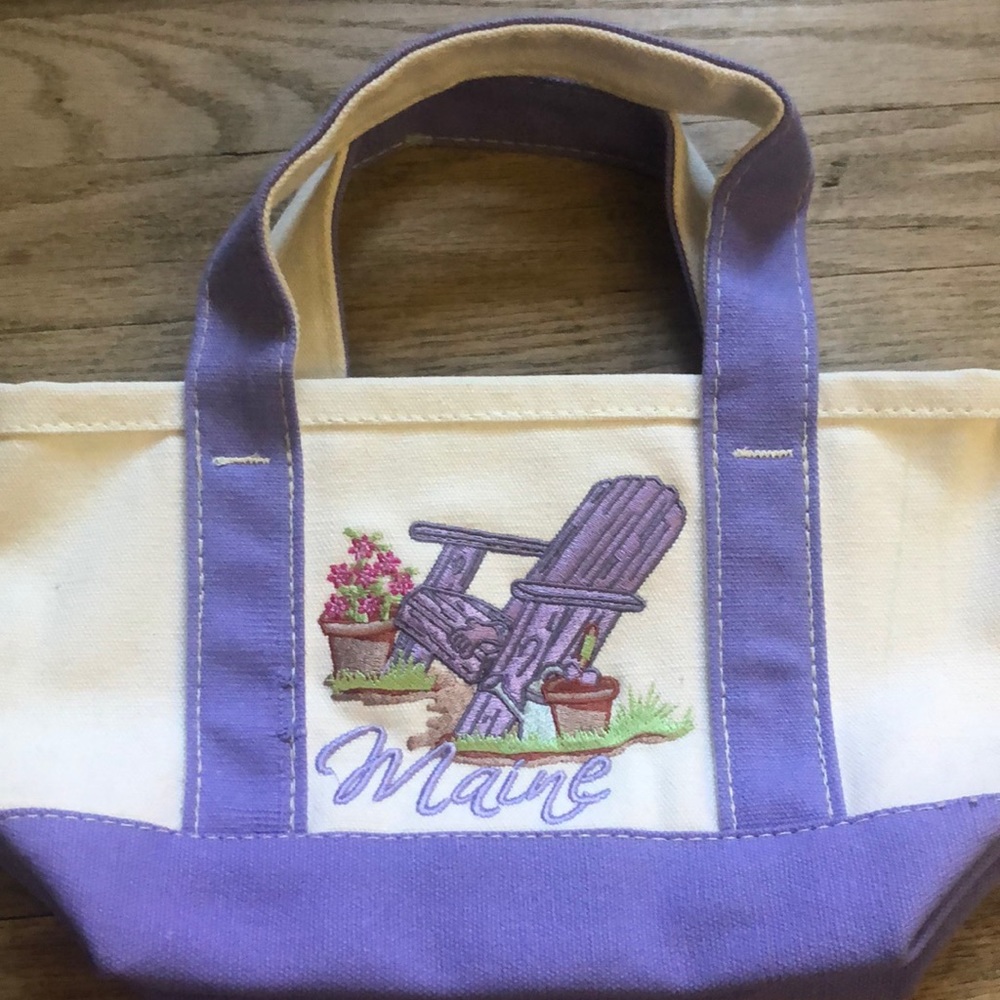 Cute Maine Canvas Purple Mini Tote Bag